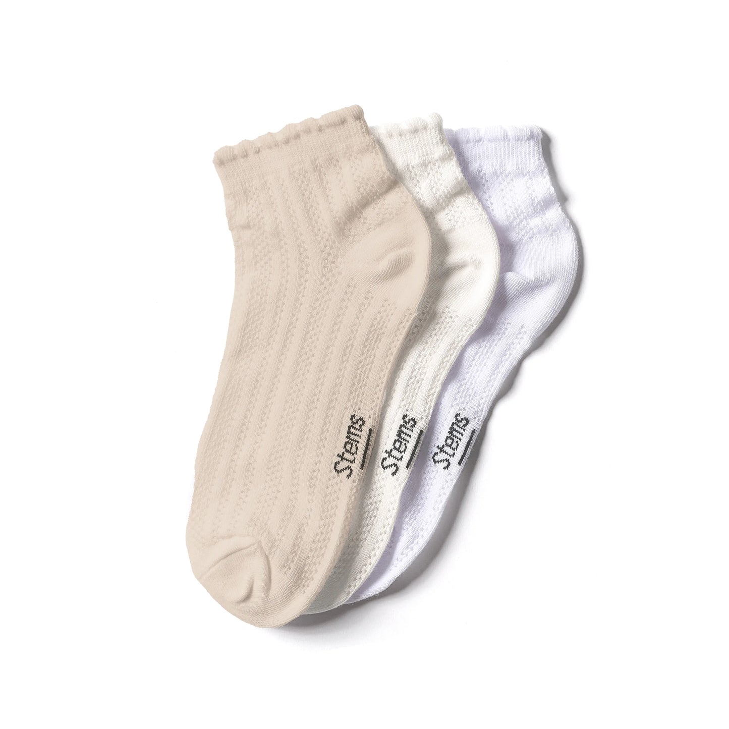 3-Pack Lace Knit Ankle Socks