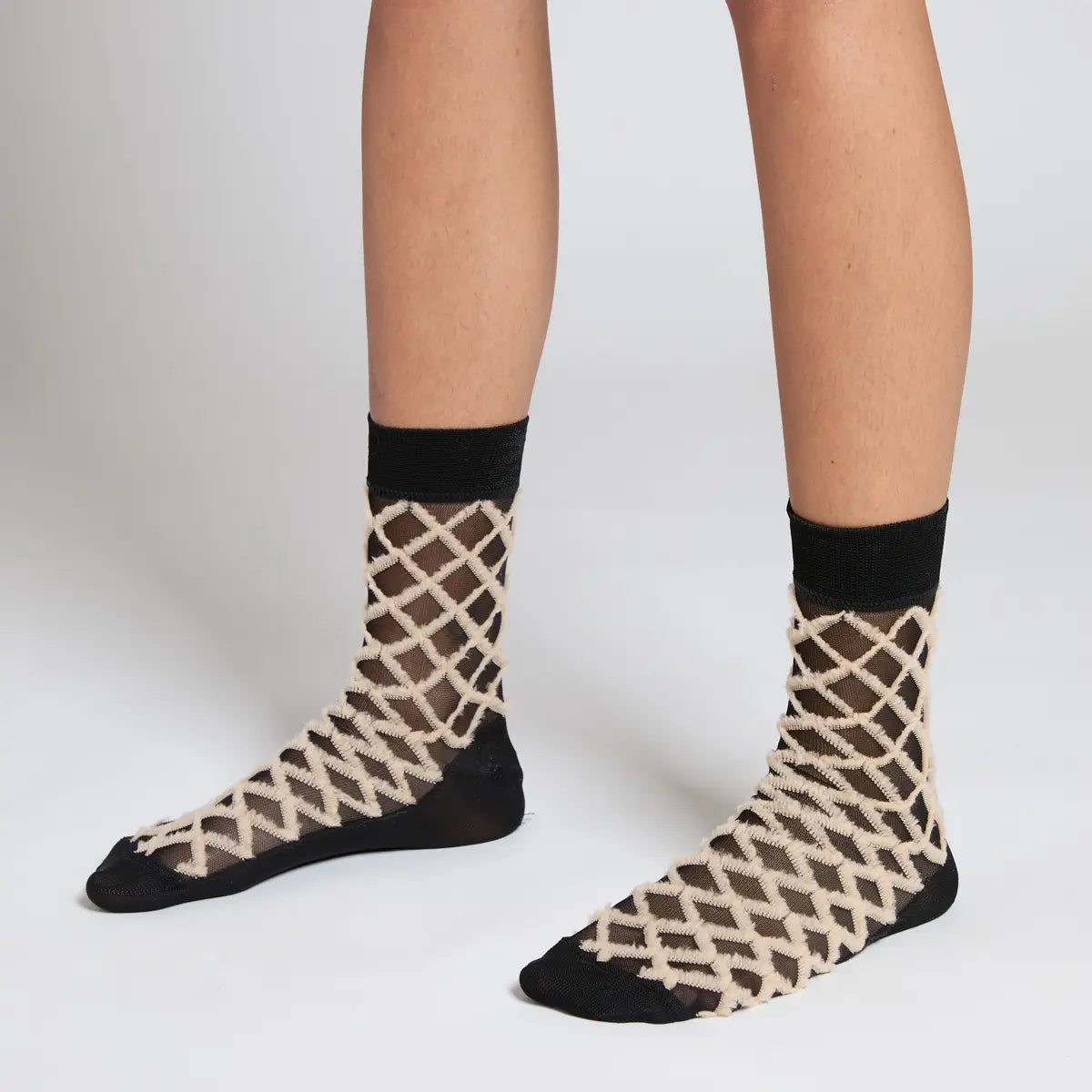 Fringe Diamond Crew Socks