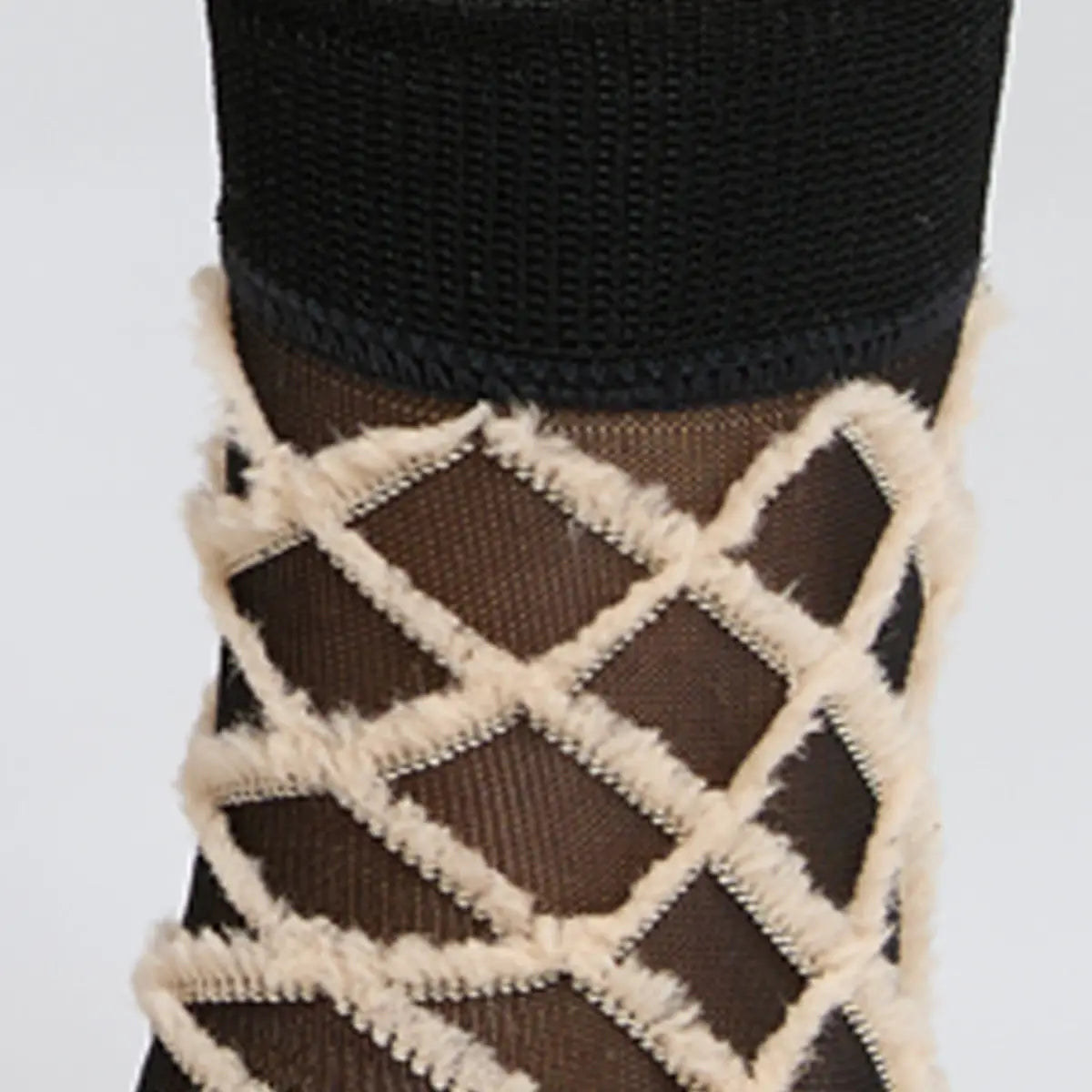 Fringe Diamond Crew Socks