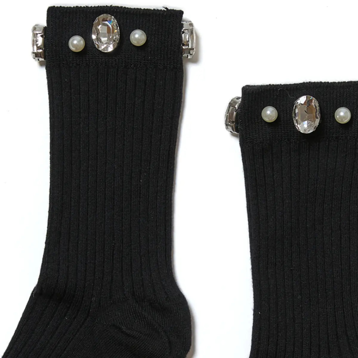 Crystal Ribbed Crew Socks