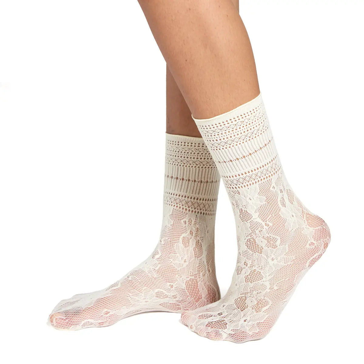 Peony Lace Crew Socks