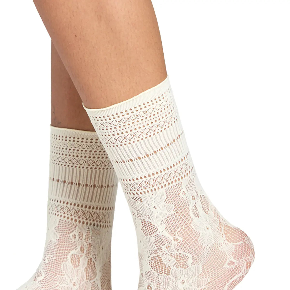 Peony Lace Crew Socks