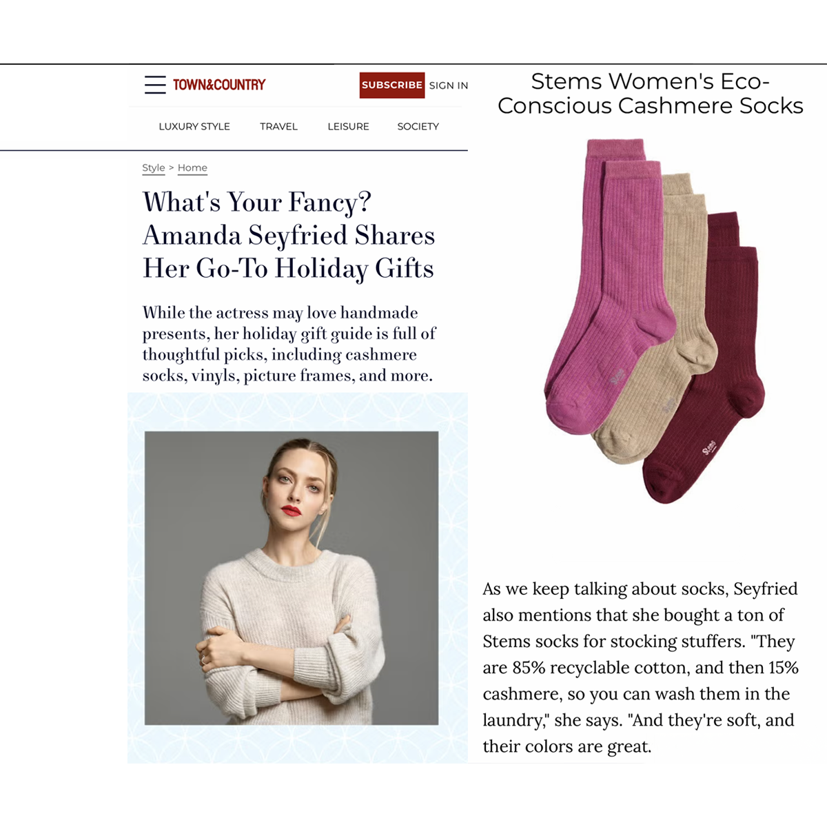 Cotton Cashmere Socks