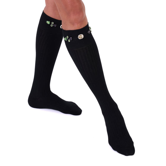 CRYSTAL CUFF KNEE SOCKS