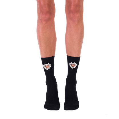 CRYSTAL HEART CREW SOCKS