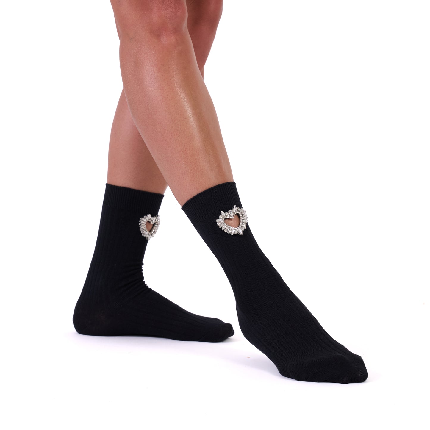 CRYSTAL HEART CREW SOCKS