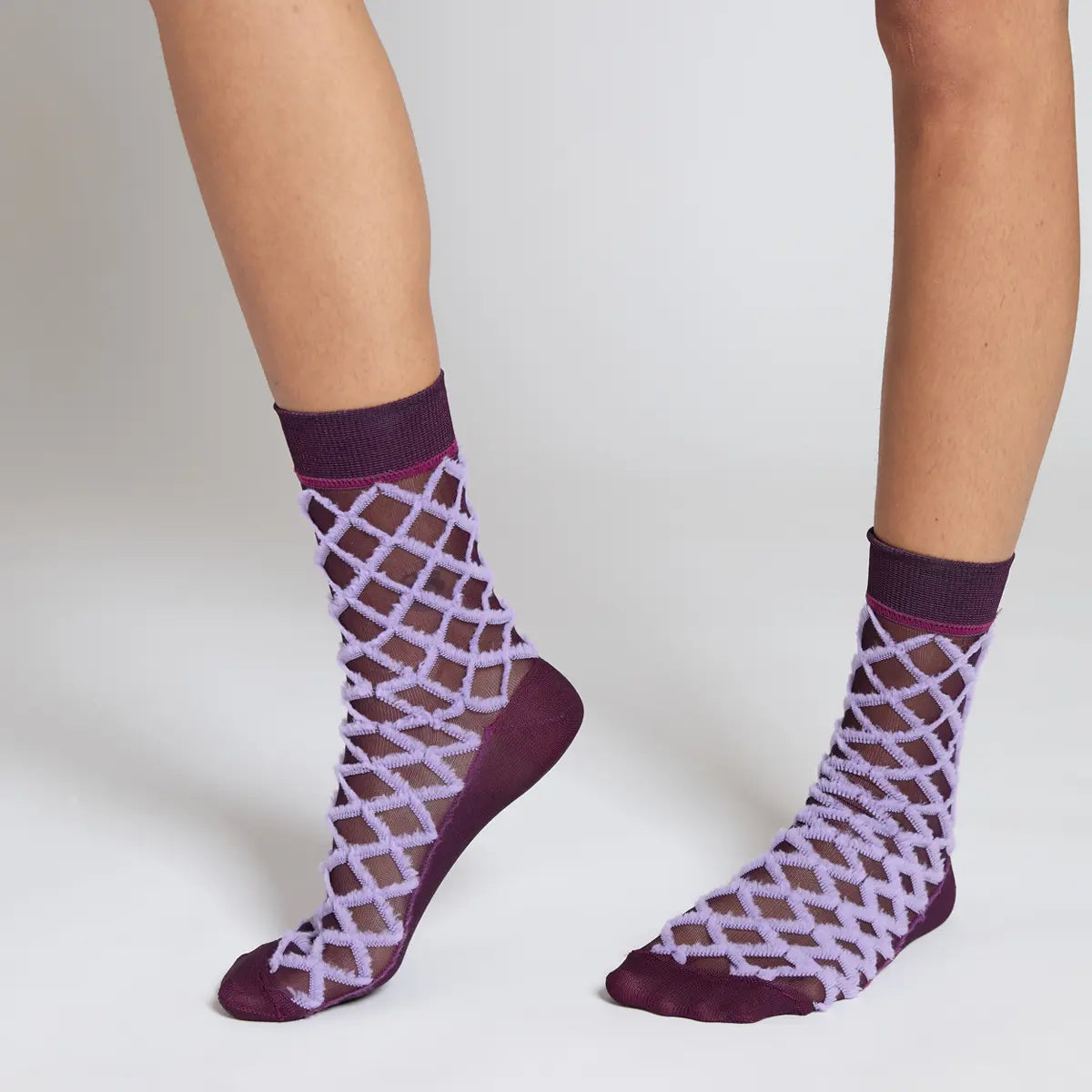 Fringe Diamond Crew Socks