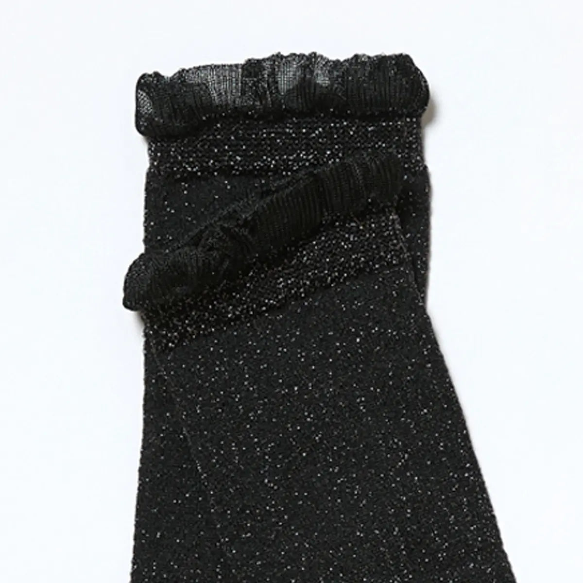 Soft Ruffle Metallic Socks