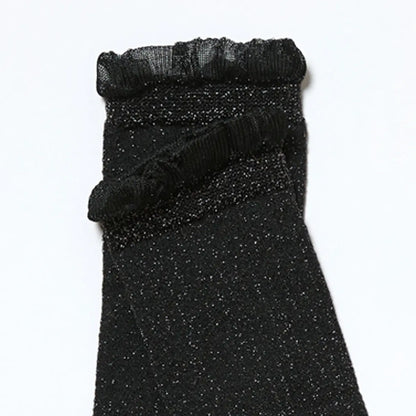 Soft Ruffle Metallic Socks