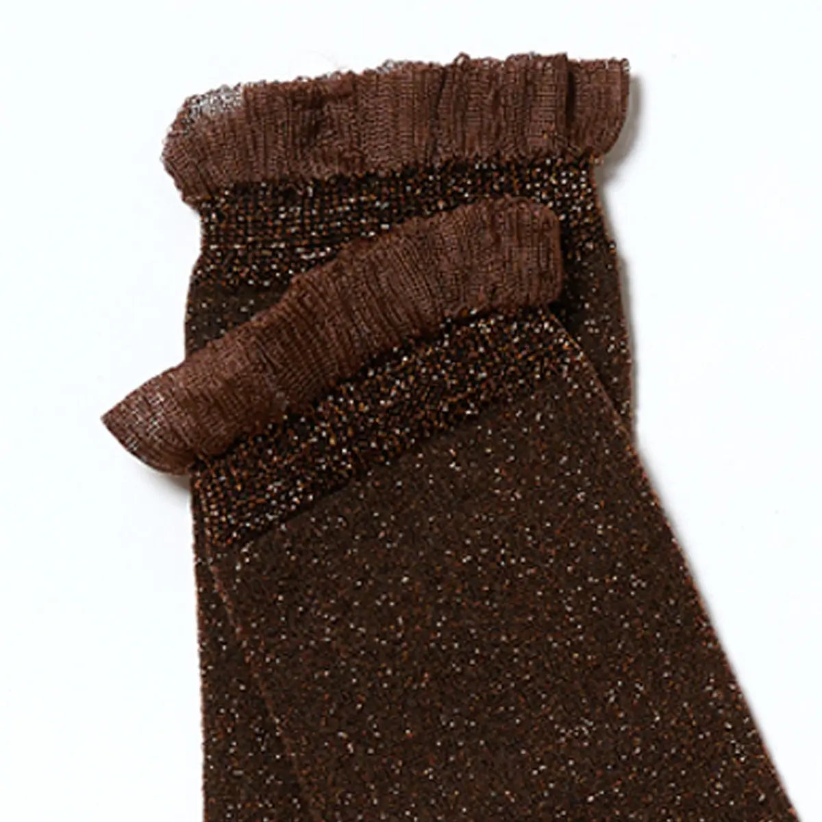 Soft Ruffle Metallic Socks