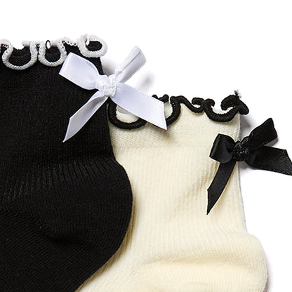 2-PACK DELICATE BOW CREW SOCKS