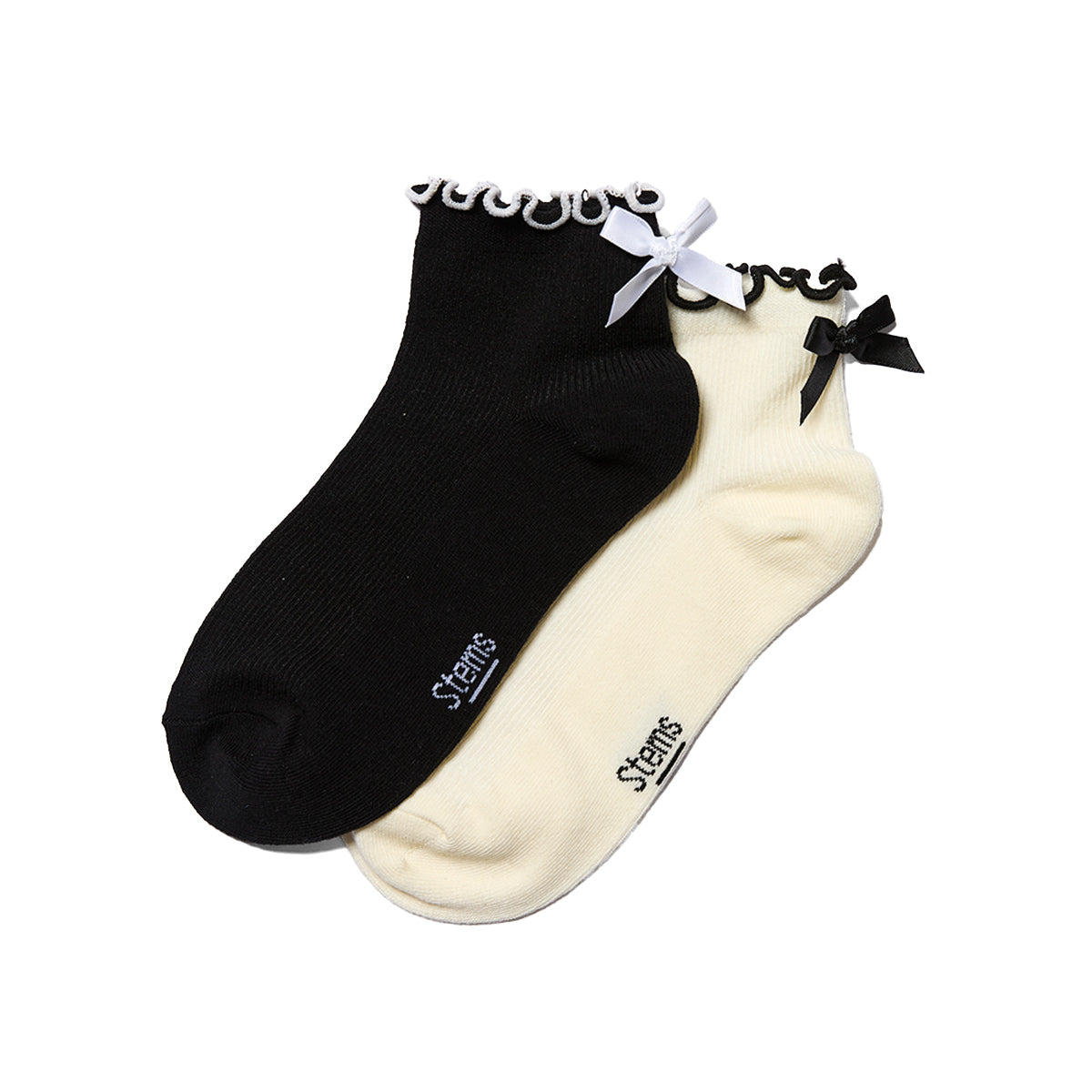 2-PACK DELICATE BOW CREW SOCKS