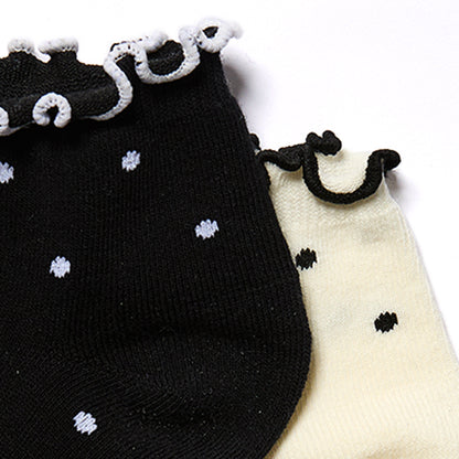 2-PACK DOT RUFFLE ANKLE SOCKS