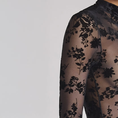 Collete Flocked Bodysuit