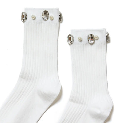 Crystal Ribbed Crew Socks