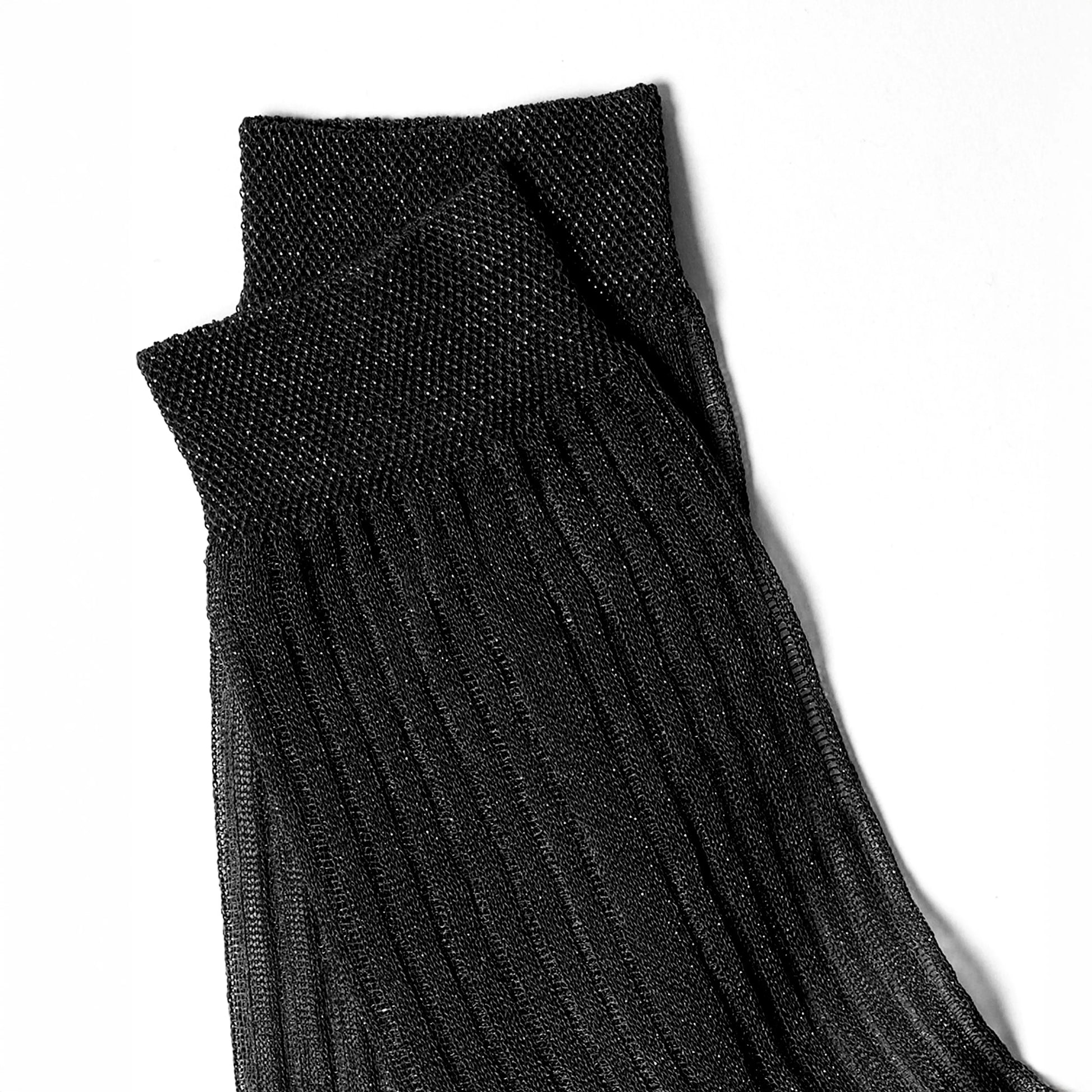 Fine Ribbed Metallic Crew Sock