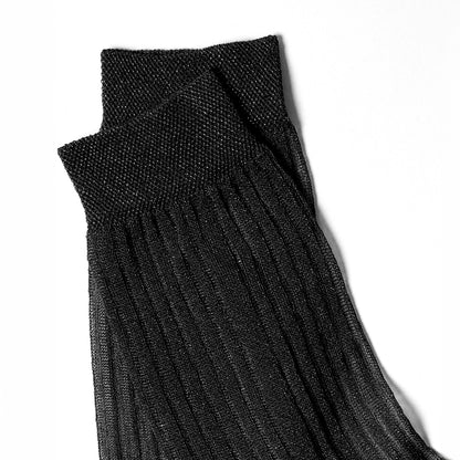 Fine Ribbed Metallic Crew Sock