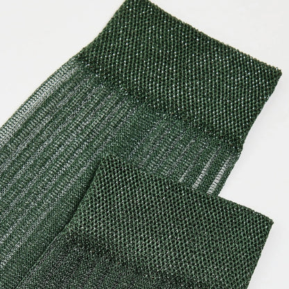 Fine Ribbed Metallic Crew Sock