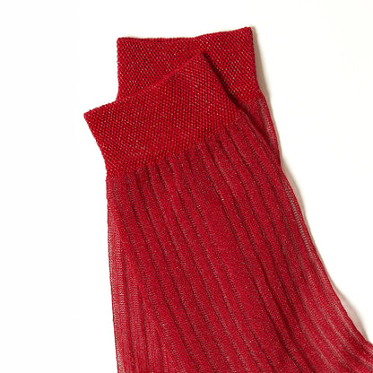 Fine Ribbed Metallic Crew Sock