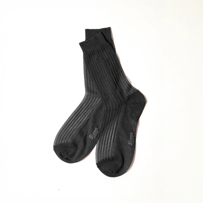 Fine Ribbed Metallic Crew Sock