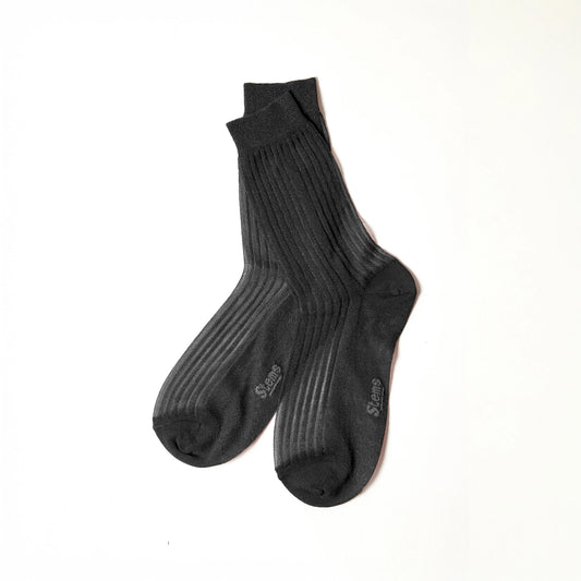 Fine Ribbed Metallic Crew Sock