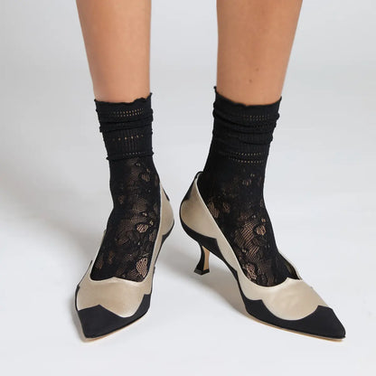 Peony Lace Crew Socks