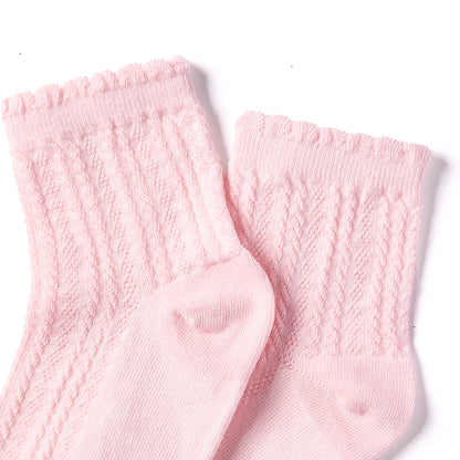 Pointelle Short Crew Socks