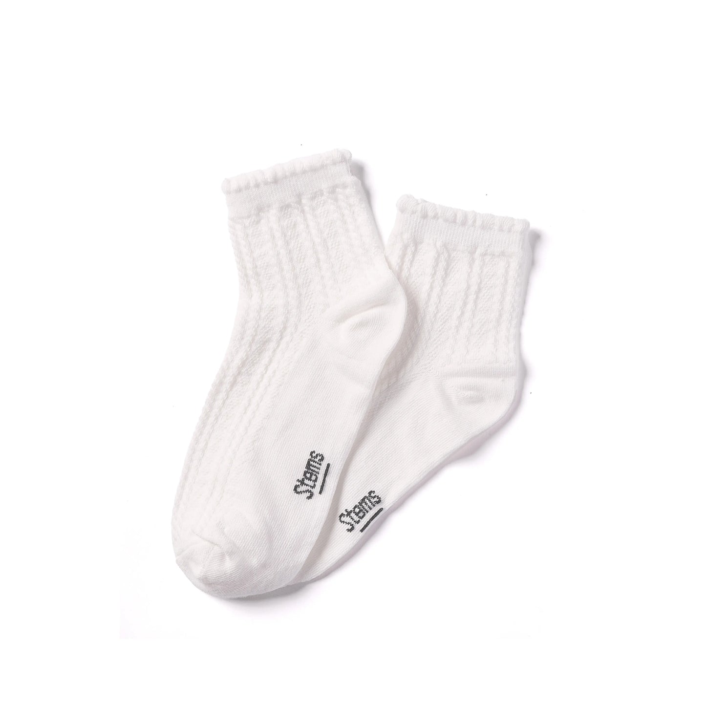 Pointelle Short Crew Socks