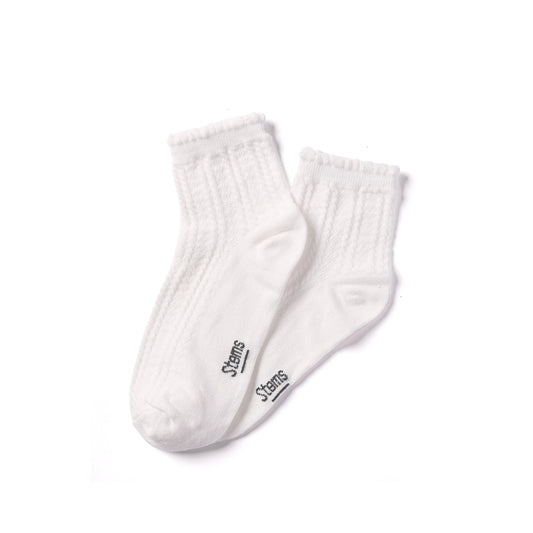 Pointelle Short Crew Socks