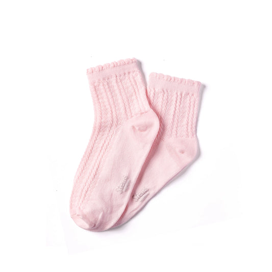 Pointelle Short Crew Socks