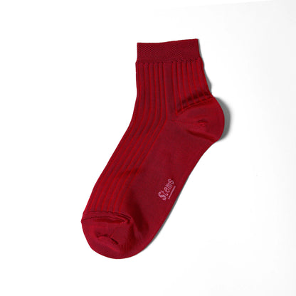 Silky Rib Quarter Socks