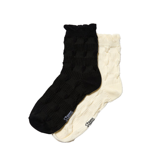 2-PACK TEXTURED DOT CREW SOCKS